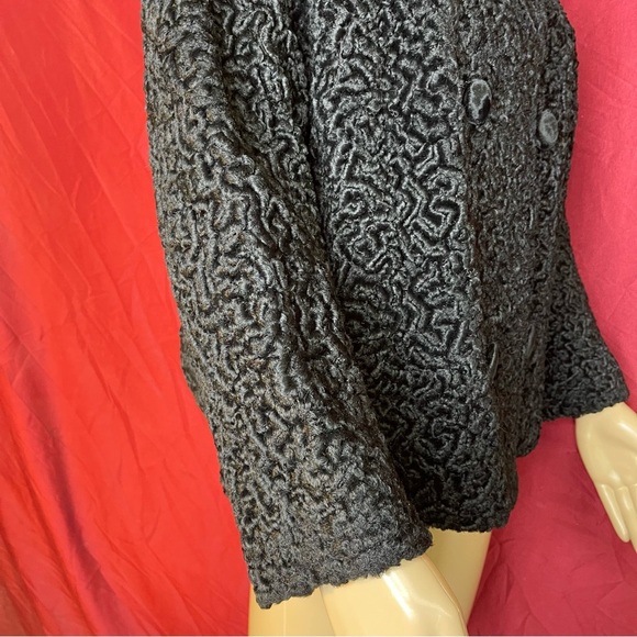 Vintage 1950’s The White House Curly Persian Lambs Wool Swing Coat Medium - Picture 10 of 12